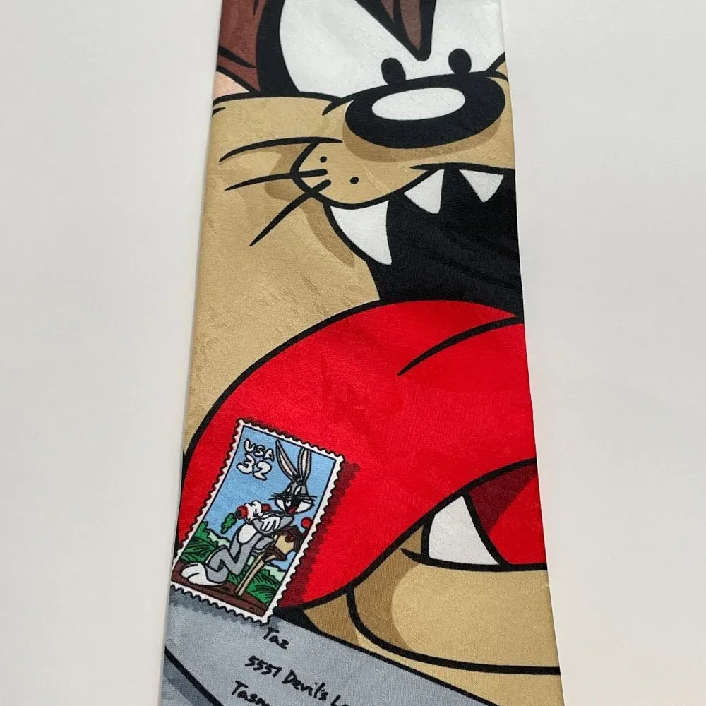 Looney Tunes Stamp Collection Taz Lick‎ Tie Warner Brothers Black Tasmanian